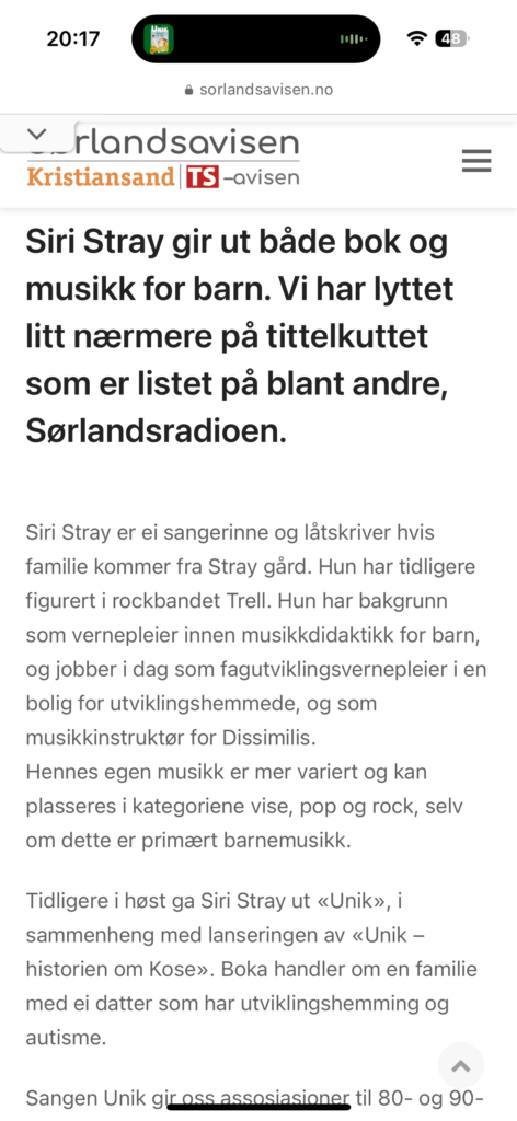 Anmeldelse fra Sørlandsavisen, November 24 16 IMG 2969